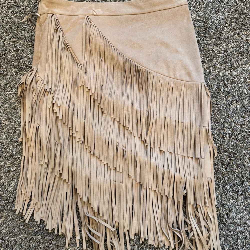 Idyllwind Cream Asymmetrical Ruffled Mini Skirt